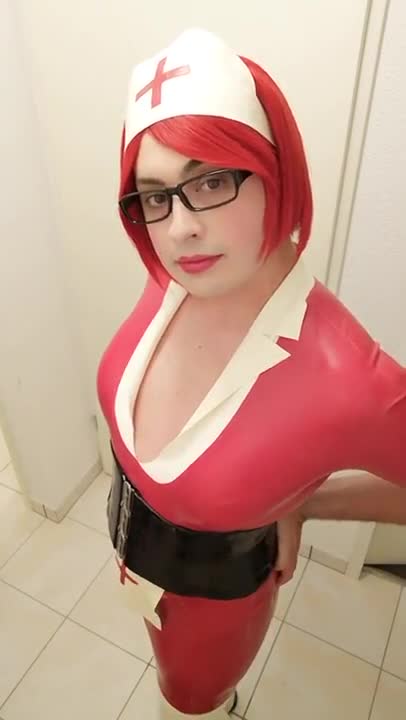 Crossdresser Latex Nurse Corset