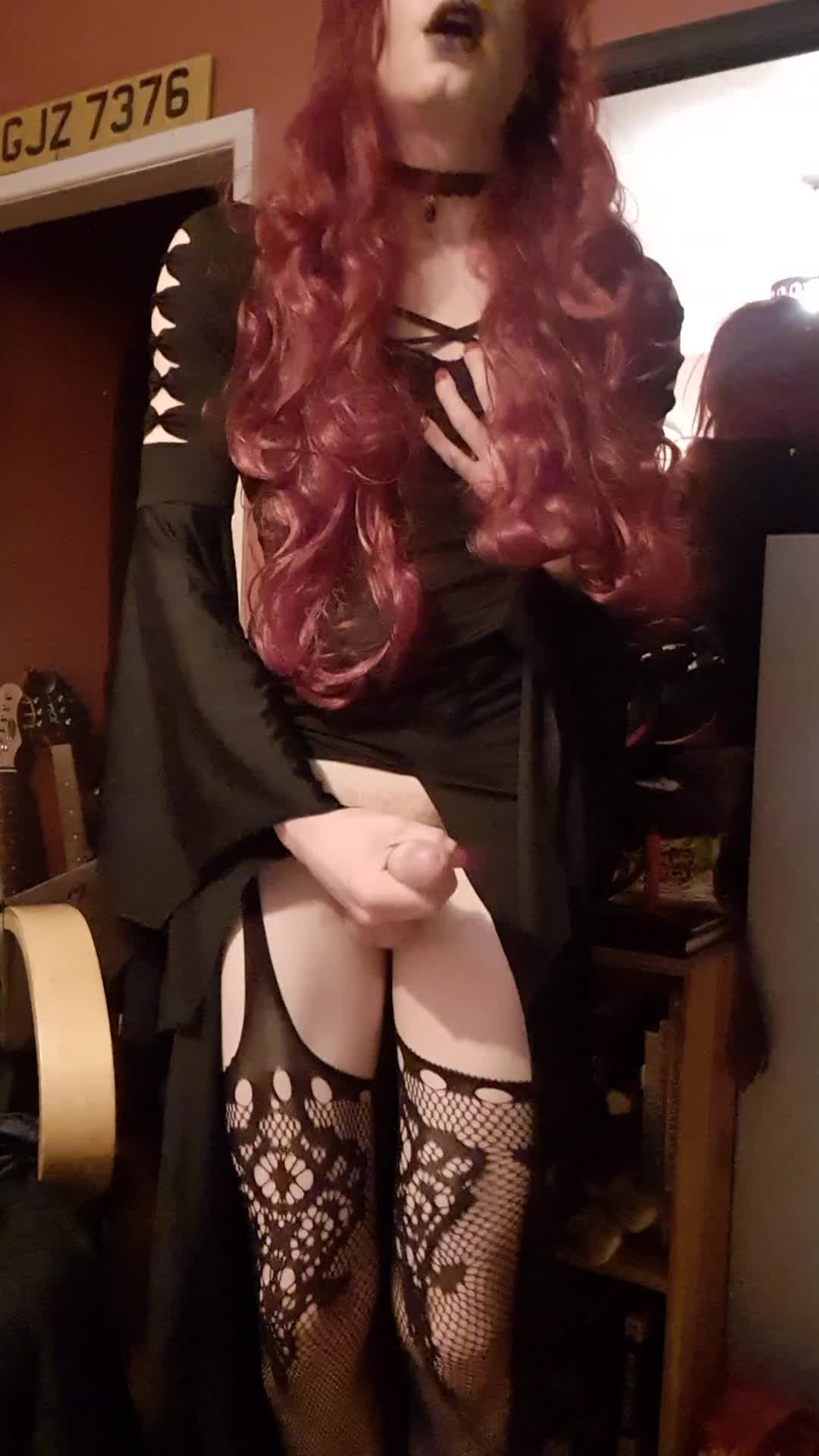 goth redhead cums on your face x