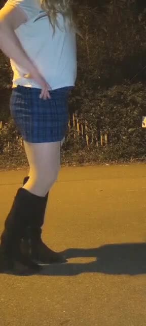 Big ass sissy slut showing off in public