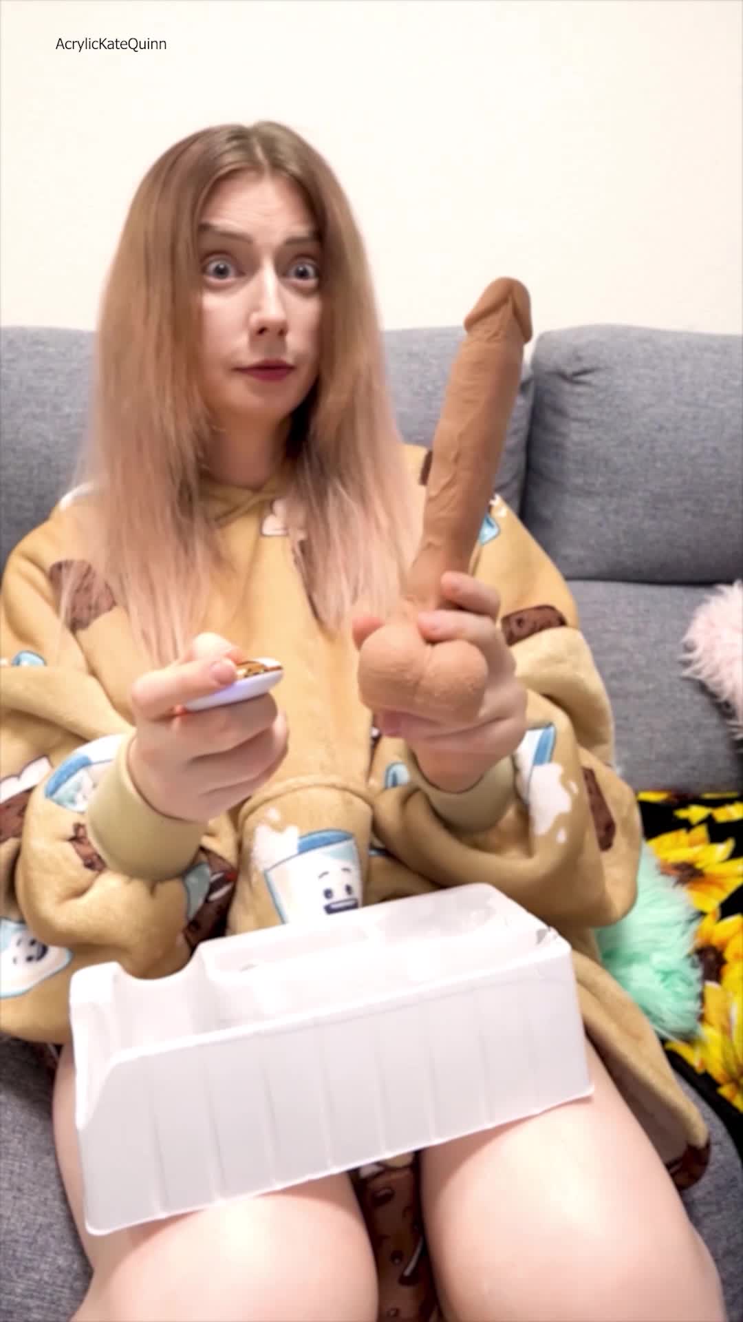 Unboxing Big Thrusting Dildo w Ivy Kitsune Teaser